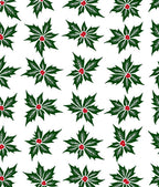 Classic Green Red Holly Festive Collection Rug
