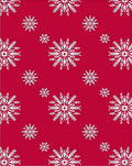 Crimson White Snowflake Cascade Rug