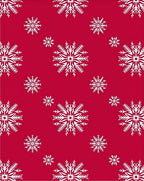 Crimson White Snowflake Cascade Rug