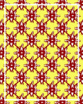 Crimson Sunburst Lattice Yellow Rug