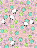 Playful Pink Sheep Floral Medley Rug