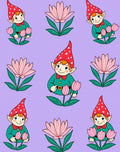 Whimsical Gnome Pink Tulip Arrangement Rug