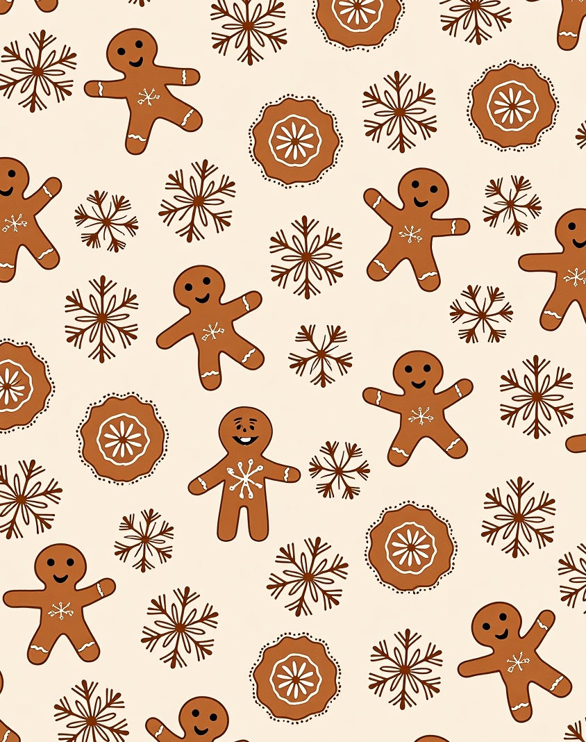 Cheerful Gingerbread Snowflakes Holiday Rug
