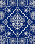 Classic Deep Blue Floral Medallion Rug