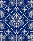 Classic Deep Blue Floral Medallion Rug