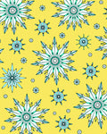 Bright Yellow Snowflake Medallion Rug