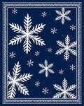 Deep Blue Winter Snowflake Scatter Rug