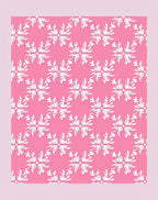 Pink White Snowflake Scatter Rug