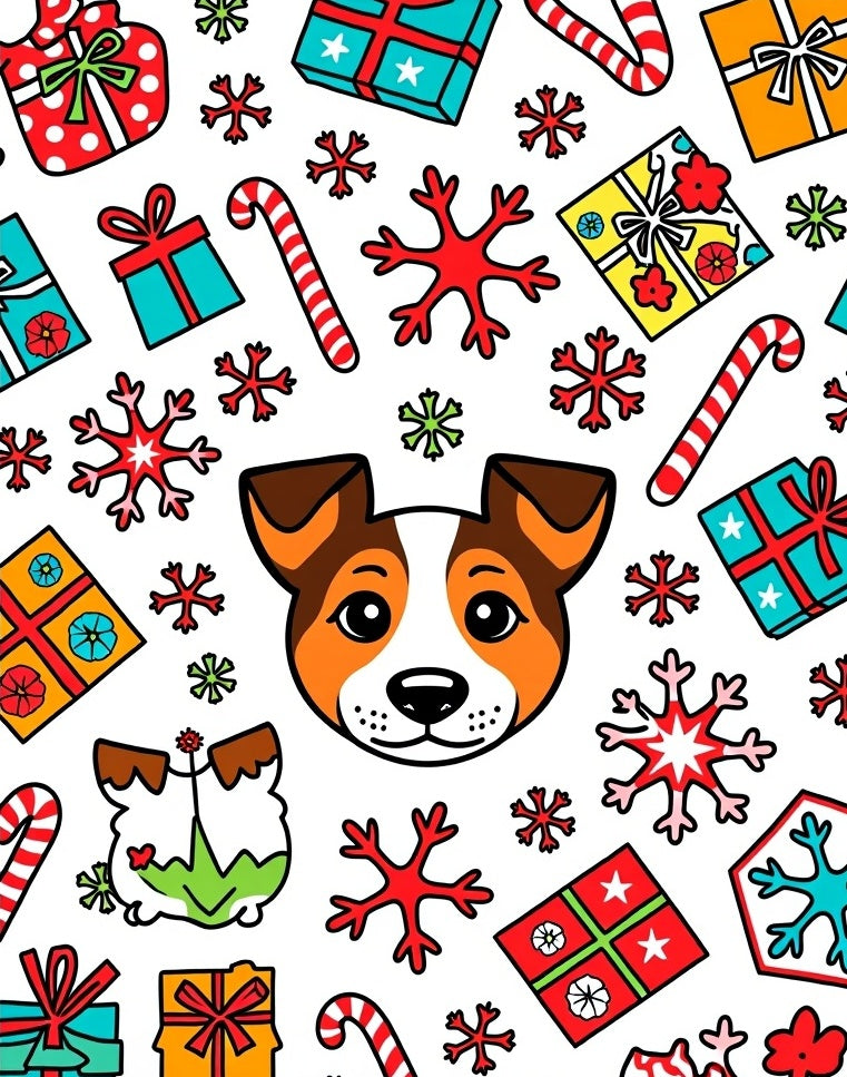 Cute Dog Snowflakes Christmas Gifts Rug