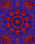 Vibrant Orange Sunburst Medallion Rug