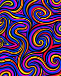 Vibrant Swirl Triangles Psychedelic Rug