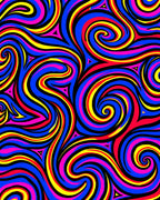 Vibrant Swirl Triangles Psychedelic Rug