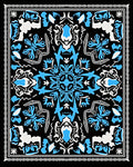 Bold Blue Floral Mandala Black Rug