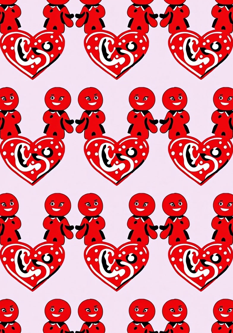 Red Heart Folk Art Couple Repeat Rug