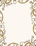 Elegant Gold Swirl Frame Rug
