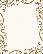Elegant Gold Swirl Frame Rug