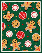Gingerbread Cookies Christmas Green Background Rug