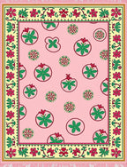 Pink Floral Medallion Scatter Rug