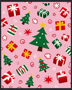 Pink Holiday Gifts Christmas Tree Cascade Rug
