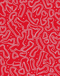 Red White Whimsical Heart Swirls Rug