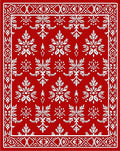 Scarlet Red White Floral Medallion Border Rug