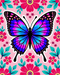 Vibrant Floral Butterfly Bloom Rug