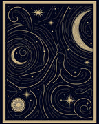 Golden Constellation Night Sky Rug