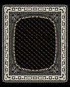 Eclectic Black Cream Border Detail Rug