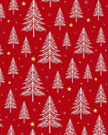Red White Spruce Forest Stars Rug