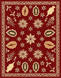 Crimson Floral Botanical Ornament Rug