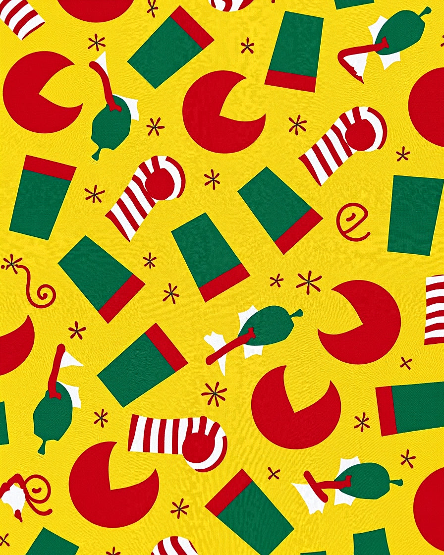 Jolly Holiday Red Green Geometric Scatter Rug