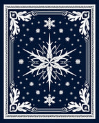 Winter Snowflake Navy Blue Rug