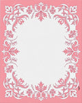 Pink Floral Flourish Border Rug