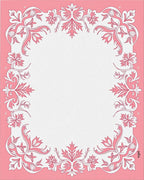 Pink Floral Flourish Border Rug