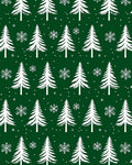 Emerald Green Snowy Evergreen Forest Rug