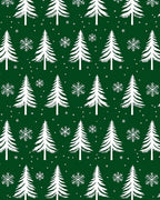 Emerald Green Snowy Evergreen Forest Rug