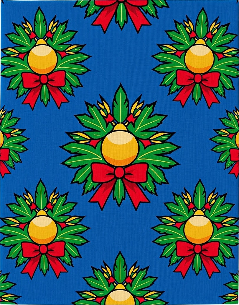 Festive Blue Christmas Ornament Laurel Rug
