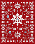 Crimson Snowflake Winter Holiday Rug