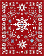 Crimson Snowflake Winter Holiday Rug