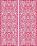 Red Ornate Symmetry Scrollwork Rug