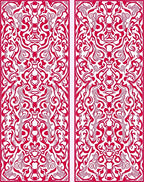Red Ornate Symmetry Scrollwork Rug