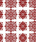 Crimson Snowflake Medallion Repeat Rug