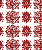 Crimson Snowflake Medallion Repeat Rug
