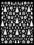 White Winter Trees Snowflake Collage Rug