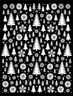 White Winter Trees Snowflake Collage Rug