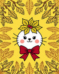 Cute Cat Festive Autumn Foliage Rug