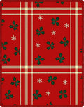 Red Holly Snowflake Plaid Rug