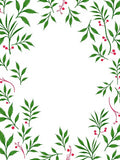 Green Leafy Berries Border Rug