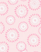 Sweet Pink Floral Medallion Garden Rug