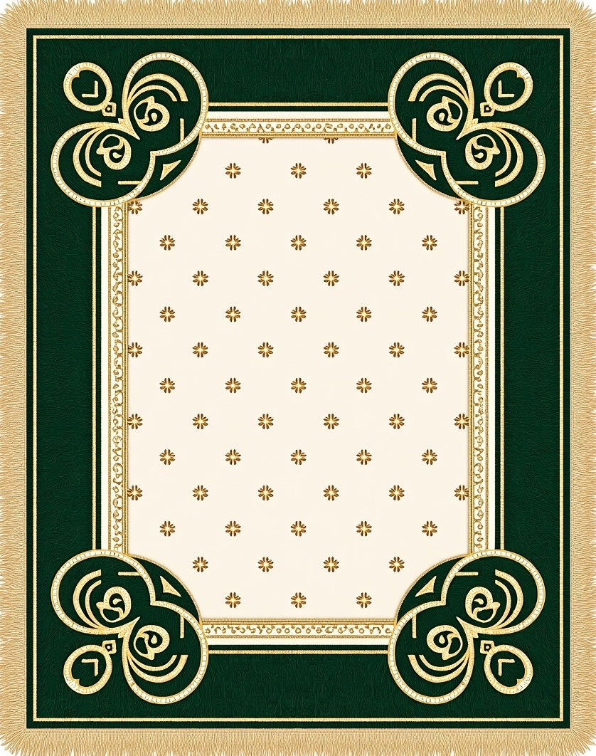 Emerald Gold Flourish Cream Medallion Rug